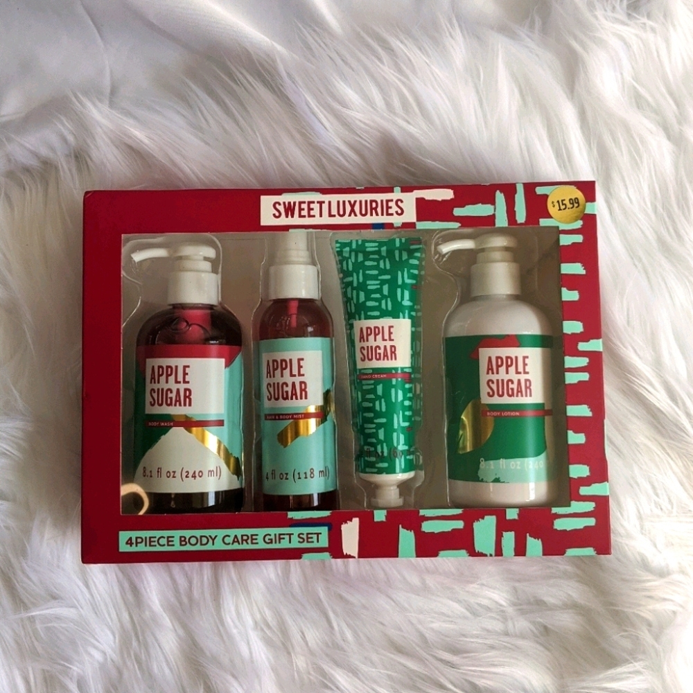 Sweet Luxuries Apple Sugar Body Care Gift Set NIB